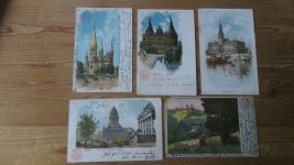 Litho Ansichtskarten Sammlung Topographie Reklame Hoffmann Stärke Bad Salzuflen