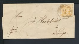 Altdeutschland Thurn & Taxis Brief EF 37 K1 Schoetmar Lippe nach Lemgo 14.2.1867