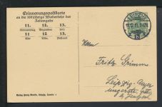 Deutsches Reich Privatganzsache Kalenderblatt in Jugendstil Uhr Leipzig 11.12.13