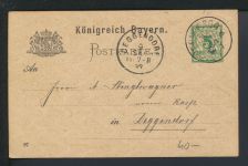 Altdeutschland Bayern Privatganzsache Reklame Hoffmann Deggendorf 9.9.1897