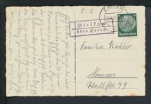 Deutsches Reich Beelkow über Zanow Pommern Ostgebiete Polen Landpoststempel