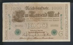Kaiserreich Geldschein Banknote Reichsbanknote Deutsches Reich 1000 Reichsmark