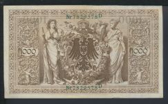 Kaiserreich Geldschein Banknote Reichsbanknote Deutsches Reich 1000 Reichsmark