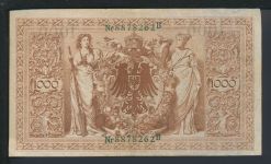 Kaiserreich Geldschein Banknote Reichsbanknote Deutsches Reich 1000 Reichsmark