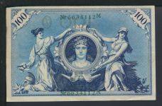 Kaiserreich Geldschein Banknote Reichsbanknote Deutsches Reich 100 Reichsmark