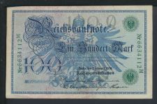 Kaiserreich Geldschein Banknote Reichsbanknote Deutsches Reich 100 Reichsmark