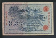 Kaiserreich Geldschein Banknote Reichsbanknote Deutsches Reich 100 Reichsmark
