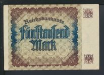 Geldschein Infla Reichsbanknote 5000 Mark 2.12.1922 Wasserzeichen Dornen I - (II)