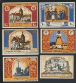 Notgeld 1921 Köslin Koszalin Ostgebiete Polen Pommern 6 Scheine 25 Pfg - 1 Mark