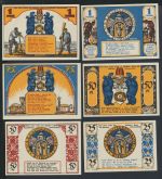 Notgeld 1921 Köslin Koszalin Ostgebiete Polen Pommern 6 Scheine 25 Pfg - 1 Mark