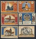 Notgeld 1921 Köslin Koszalin Ostgebiete Polen Pommern 6 Scheine 25 Pfg - 1 Mark