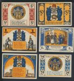 Notgeld 1921 Köslin Koszalin Ostgebiete Polen Pommern 6 Scheine 25 Pfg - 1 Mark