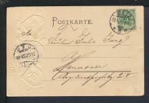 Wappen Adler Brustschild Ansichtskarte Metz Frankreich aufwendiges Präge Litho