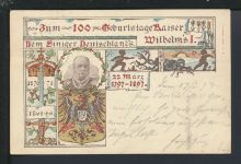 Tolles und selt. Litho Ansichtskarte Metz Frankreich Kaiser Wilhelm I. 100