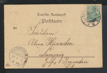 Litho Ansichtskarte Meuselwitz Thüringen Bahnhof Stadthaus Lumpzig 1901