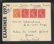 Flugpost Airmail Zensur Brief South Milton Großbritannien MEF Genf Schweiz