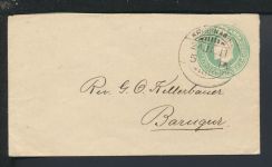 Ganzsache Indien 1/2 pence grün nach Barugur via Tiripatur