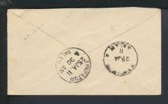 Ganzsache Indien 1/2 pence grün nach Barugur via Tiripatur