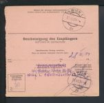 Bund EF 40 Pfg Heuss Auslandspostanweisung Bad Salzuflen NRW Wien Österreich 1954