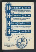 Litho Ansichtskarte Chemnitz Schlossteich Reklame Hoffmann Stärke Katze Rückseite