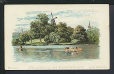 Litho Ansichtskarte Bremen Wallparthie Heerdenthor Reklame Hoffmann Stärke Katze siehe