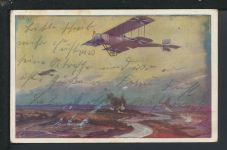 Ansichtskarte Deutsches Reich Flugzeug historisch Doppeldecker Zweibrücken 1915