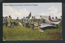 Katastrophe Unglück Ansichtskarte Flugzeug Abschuss Luftkampf Feldpost Frankreich