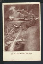 Propaganda Ansichtskarte Deutscher Aeroplan über Paris Frankreich Flugzeug Krieg
