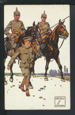 Ludwig Hohlwein Künstler Ansichtskarte Rotes Kreuz Krieg Soldaten Feldpost Frankfurt