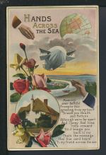 Zeppelin Weltkugel Globus Ansichtskarte Leeds Großbritannien Lauterbach Baden -