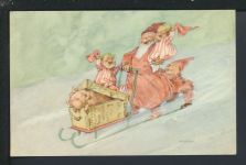 Nikolaus Weihnachtsmann Weihnachten Künstler Ansichtskarte Schweden Stockholm