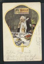 Jugendstil Künstler Ansichtskarte Reklame Lucca Likör Alkohol Mucha Abbildung