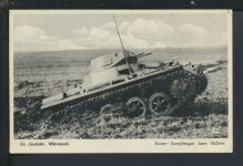 Militaria Wehrmacht Ansichtskarte II WK Panzer Kampfwagen Klettern Sennelager Wesel