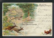 Litho Ansichtskarte Rath Nideggen NRW Restaurant Frau Förster Küpper Köln 1901