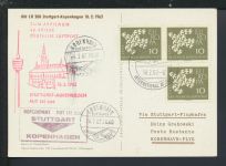 Zeppelin + Flugzeug Bund MEF Friedenstauben Europa Ansichtskarte Flugpost Airmail