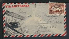 Brief Flugpost Airmail Zeppelin + Flugzeug Lufthansa Übersee Peru Neumünster