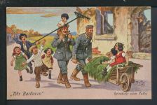 Künstler Ansichtskarte Arthur Thiele Heimkehr vom Felde Feldpost Mainz