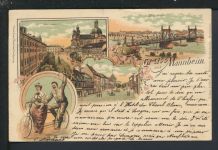 Litho Ansichtskarte Mannheim Baden-Württemberg Langres Frankreich Fahrrad All Heil