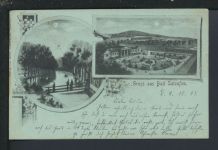 Mondschein Litho Ansichtskarte Salzuflen NRW Kurpark Rengsdorf Rheinland-Pfalz 1901