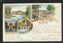 Litho Ansichtskarte Schloss Dyck Jüchen NRW Rheydt 1893