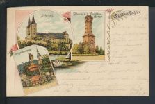 Litho Ansichtskarte Rochlitz Sachsen Schloss Thurm Kriegerdenkmal Leipzig