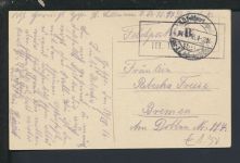 Ansichtskarte Vouziers Frankreich Leipziger Strasse Kirche Feldpost Bremen