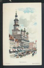 Ansichtskarte Taschenkalender 1899 Litho Posen Ostgebiete Polen Pommern Rathaus