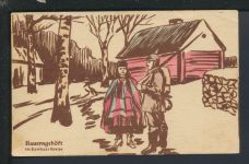 Künstler Ansichtskarte handcoloriert Lowitz Polen Bauerngehöft Feldpost Ober Eula