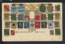 Ansichtskarte Kamenz Sachsen Gruss mit Deutsche Wappen Dresden selten schöne