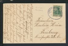 Bahnpost Jugendstil Ansichtskarte Staufen Baden-Württemberg Krotzingen Sulzburg