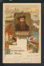 Bahnpost Litho Ansichtskarte Mainz Rheinland-Pfalz Mannheim Weinheim Heidelberg