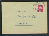 Bahnpost Heuss Brief Bund Baden-Württemberg Mühlacker Stuttgart Zug 1050 Freiburg