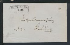 Bahnpost Brief Altdeutschland Baden-Württemberg Ettlingen Heidelberg - Basel Z22