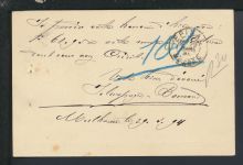 Bahnpost Ganzsache Deutsches Reich Elsass Mülhausen Epinal Frankreich Belfort